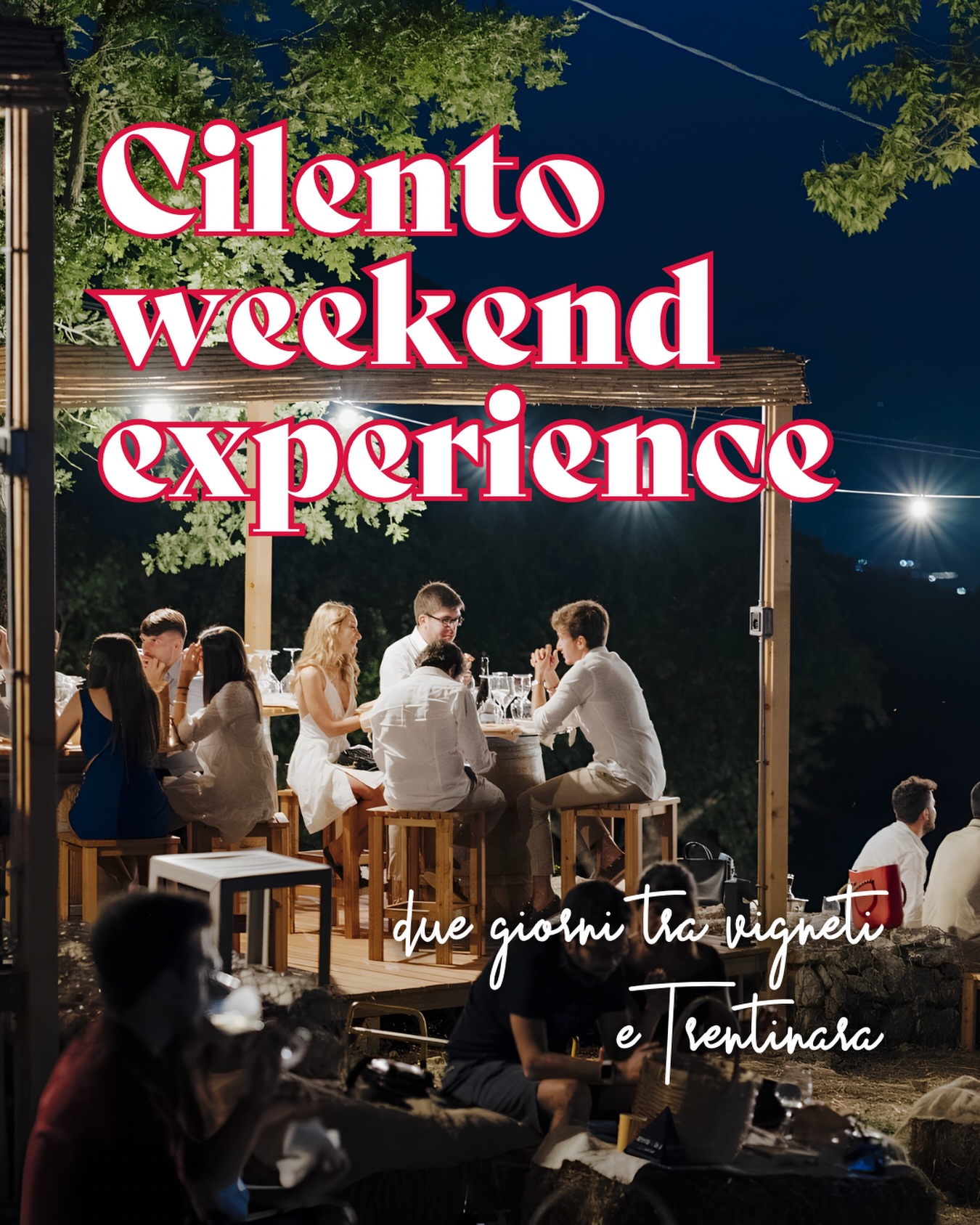 Nel cuore del Cilento ti aspetta un weekend all’insegna del gusto e del relax 🍇🌿

Aperitivo tra i filari con buon vino e sapori autentici, notte e colazione in un B&B selezionato e passeggiata tra i vicoli di Trentinara, uno dei borghi più suggestivi del Sud Italia🍷 

🗓️ SABATO-DOMENICA, fino al 1 AGOSTO

👉🏼 Prenota ora al link in bio!

#ohmybob #cosedafare #weekend #vigna #napoli